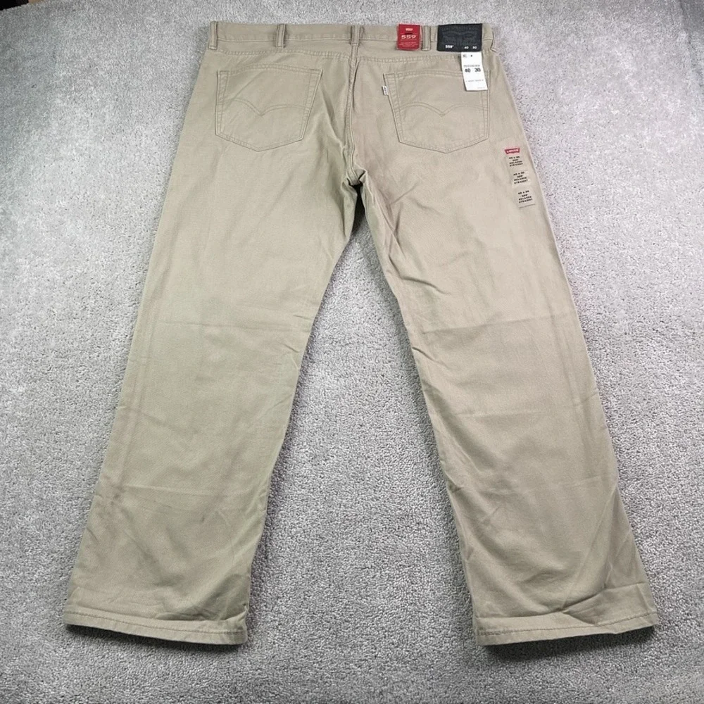 NEW Levis 559 Pants‎ Mens 40x30 Tan Khaki Relaxed Straight Twill Chino NWT